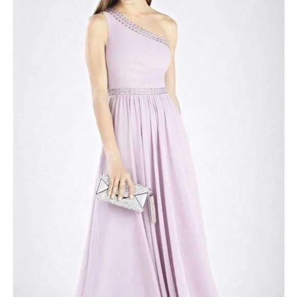 bcbg purple dress one shoulder BCBG Max Azria Women's Purple Size 8 One Shoulder Silk Embelished Dress